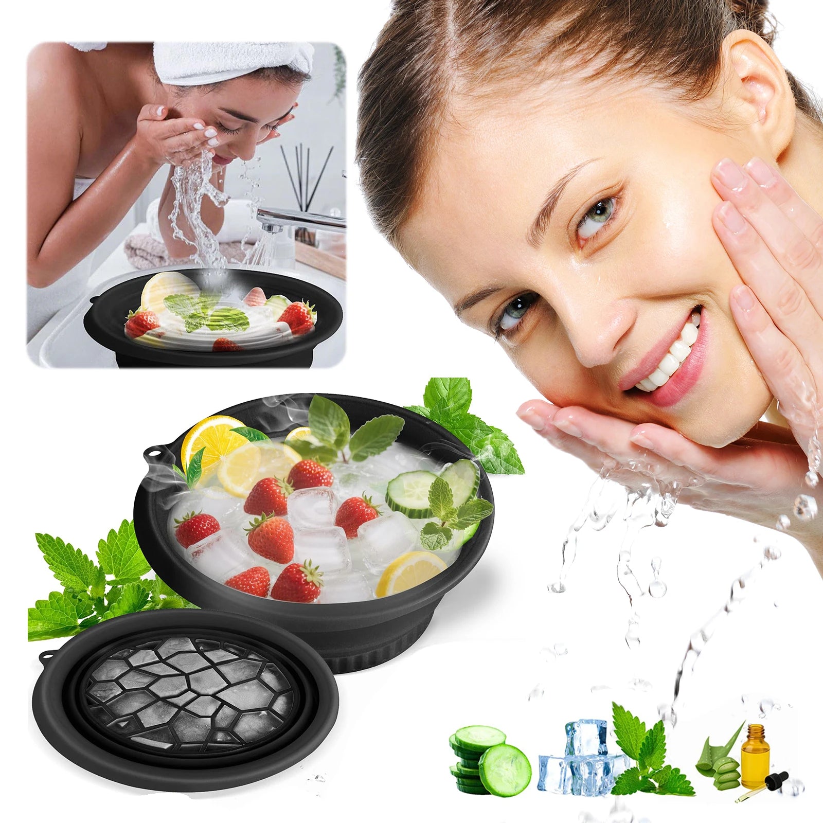 Facial Ice Bowl – Faltbare Eis-Gesichtsschale aus Silikon